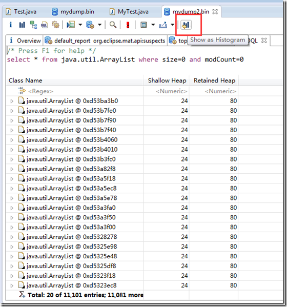 collect histogram